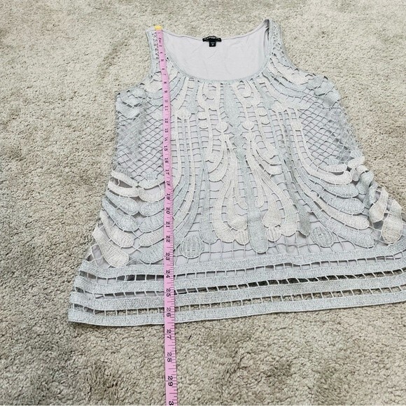 Express Silver and Gray Metallic Lace Tank Top Size M - Picture 8 of 8